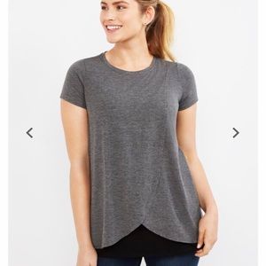 NWOT Maternity Pull Over Tulip Hem Nursing Tee
